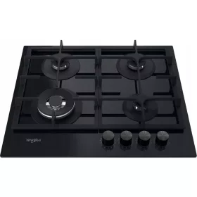    Plinska kuhalna plošča Whirlpool AKTL629NB 60 cm | Steklo | Rešetke iz litega železa