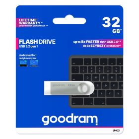 GOODRAM UNO3 32 GB USB 3.2 ključek srebrne barve
