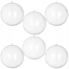 Bombke iz akrila, prozorne, velike 14 cm, set 6 kosov