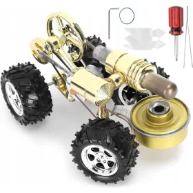 Premični model Stirlingovega motorja, kovina, zlato