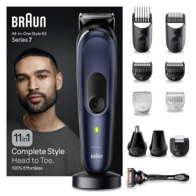  Braun All-In-One Serija 7 MGK7450, komplet 11 v 1 za oblikovanje brade, las in britje

Ta vsestranski Braunov prirezovalnik MGK7450 je popoln za oblikovanje in nego brade, las ter telesa. S svojimi 11
