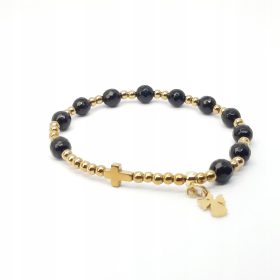   Rožni venec zapestnica iz ahatnega kamna za rojstni dan in birmo, "Izdelava po meri"