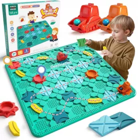   PUZZLE BOARD LOGIČNA IGRA BLOCKS ROAD BUILDING IZOBRAŽEVALNE IGRAČE