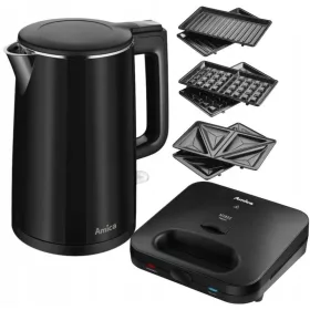    Set Amica Električni kuhalnik vode KF 4012 + Toaster SMK 4011 Black