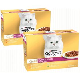  Gurmanska zlata mešanica za mačke Purina Gourmet Gold Duo Delice 24x85g