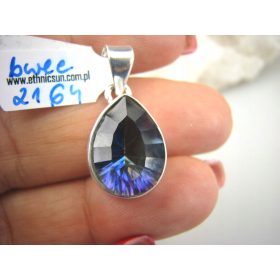   2164 Nežen Klasik LUKS Obesek Mystic Topaz Nočni Obesek Srebro 925