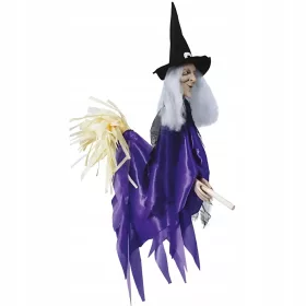    Čarovnica Čarovnica visi na metli dekoracija 60cm HALLOWEEN