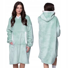   KOCOBLUZA Oversize Miętowa Gruba XXL 2w1 Darilo za rojstni dan