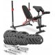  Set 116 kg z večnamensko klopjo, stojali, molitvenikom, litoželeznimi ploščami