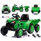 Močan otroški traktor z 12V akumulatorjem in prikolico, 2 MOTORJA, 15000 vrt/min