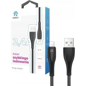 Korgy ALB20 USB-A - Lightning kabel 2m črn