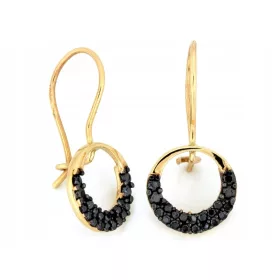  Nežni zlati uhani s celimi cirkoni