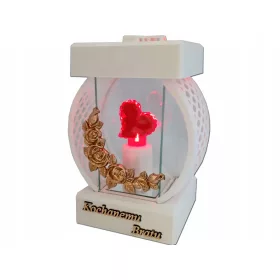   BRATOVSKA LAMPIONKA ZA GROB RTN BELO RDEČA ZLATA + SRČEK LED