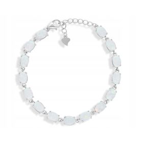 Zapestnica z belim opalom, srebro 925