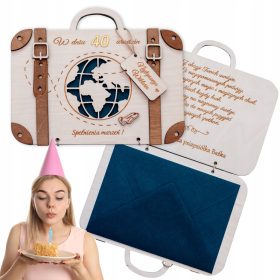 KARTKA walizka PREZENT za ROJSTNI DAN