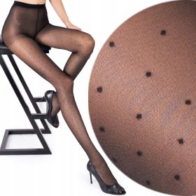   Eleganten vzorčast model hlačnih nogavic LuSi51 znamke Fenome, črne barve, velikost 3/4