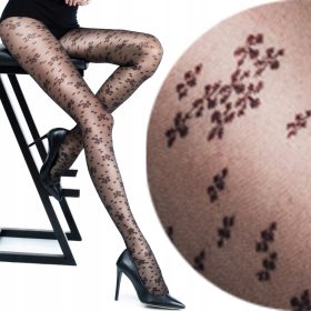   Fenome LuSi05 vzorčaste hlačne nogavice 40den črne Nero velikost 3/4