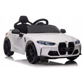   Baterijski avto BMW M4 12V 14Ah 2X45 WATT usnjeni daljinski upravljalnik bel