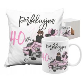   KODICA SET KUBKI IN BLAZINA ZA 40. ROJSTNI DAN - POPOLNA DARILA ZA ČETRTSTOLETJE