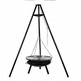    VIGALNI ŽAR NA OGLJE dia. 60 cm KROMIRANA REŠETKA KAMIN XXL