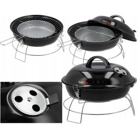    PRENOSNI TURISTIČNI ŽAR NA OGLJE S POKROVOM OKROGLA MREŽA 36CM LUND