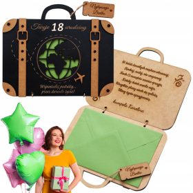 Darilna kartica za 18. rojstni dan s škatlico za denar