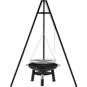  VISEČI ŽAR TRINOŽNIK VRTNA REŠETKA ZA KAMIN 61CM LUND