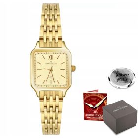   Zlata damsko uro Jordan Kerr I2039 z zlato obarvano zapestnico ELEGANT + škatlica za graviranje