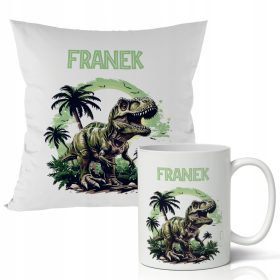   DARZILO ZA FANTKA - KOMPLET SKODELICA + BLAZINA - RAZLIČNI VZORCI DINOZAVRA