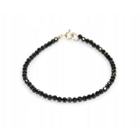 Zapestnica s črnimi SPINEL kroglicami, 3mm