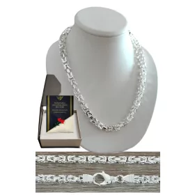   SREBRNA VERIŽICA BIZANTINSKEGA PLETENJA - 925 SREBRO - 55 cm