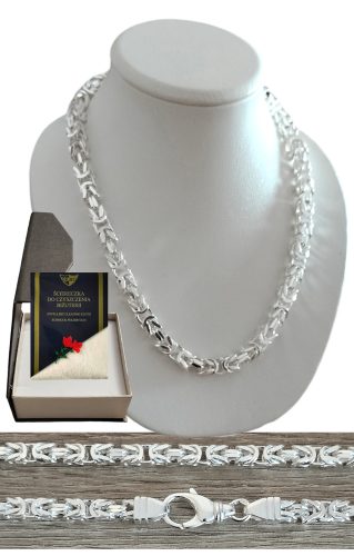 SREBRNA VERIŽICA BIZANTINSKEGA PLETENJA - 925 SREBRO - 55 cm