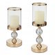 Svečnik Glamour Lantern Crystal Luxury Gold set 1-2