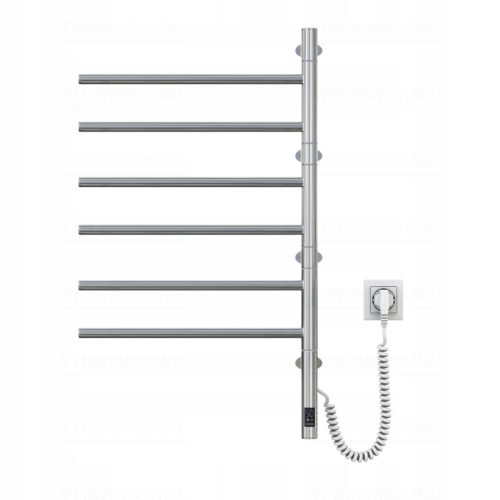 Moderen električni kopalniški radiator s premičnimi INOX TIMER kraki