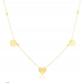  ZLATA OGRLICA KIRURŠKO JEKLO 316L SRČKA DETELJICA
