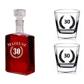 KARAFKA Z GRAVIRANIMI KOZARCI ZA WHISKY