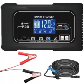   MIKROPROCESORSKI POLNILNIK ZA AVTOMOBILSKE AKUMULATORJE 12V 10A LCD