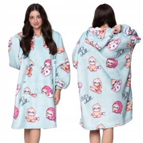   KAPAČNIK ODEJA XXL Leni Plišasta Topla Debelina 2v1 Lenivci Pulover s Kapuco