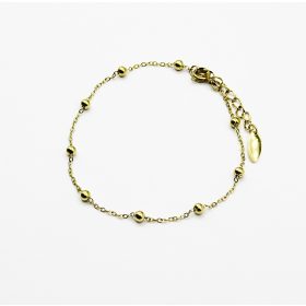   Zapestnica iz kirurškega jekla Blueberry z zlatimi kroglicami