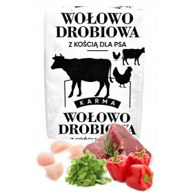   Naravna hrana za pse 10 KG z zamrznjenim mesom govedina, perutnina, brez kosti, BARF hrana