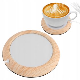 Grelnik za skodelice USB iz lesa oreha