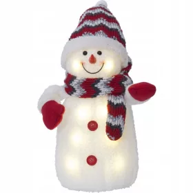 Snežak JOYLIGHT LED figurica s švedsko dekoracijo 38 cm