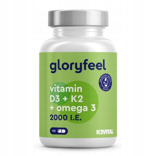 Kapsule Vitamin D3 + K2 in Omega 3 od GloryFeel - 90 kapsul za 3 mesece