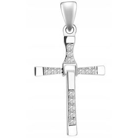    Srebrni križni obesek, velik zložljiv Vin Diesel s kubičnim cirkonijem pr. 925