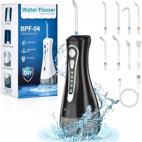   IRIGATOR ZA ČIŠČENJE ZOB BREZ KABLA 4 NAČINI 320ML MOČNA 8 NASVETOV