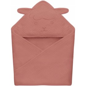   Bombažna otroška brisača s kapuco Lionelo Red Coral 80 x 80 cm