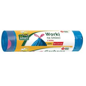 Vrečke za odpadke Bee Smart 60L 10 kosov modre s TRAKOM