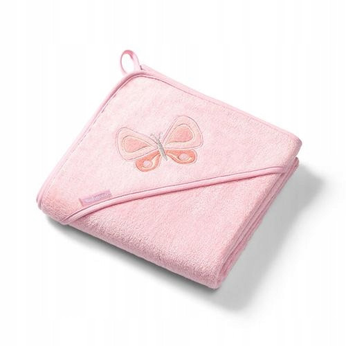 BabyOno Bambusna prevleka za kopel s kapuco NATURAL BAMBOO 100 x 100 cm roza
