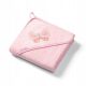 BabyOno Bambusna prevleka za kopel s kapuco NATURAL BAMBOO 100 x 100 cm roza