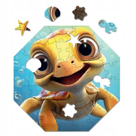    Lesena sestavljanka Milliwood - Hi, I'm little - Theo Turtle 29x29 - 46 kosov.